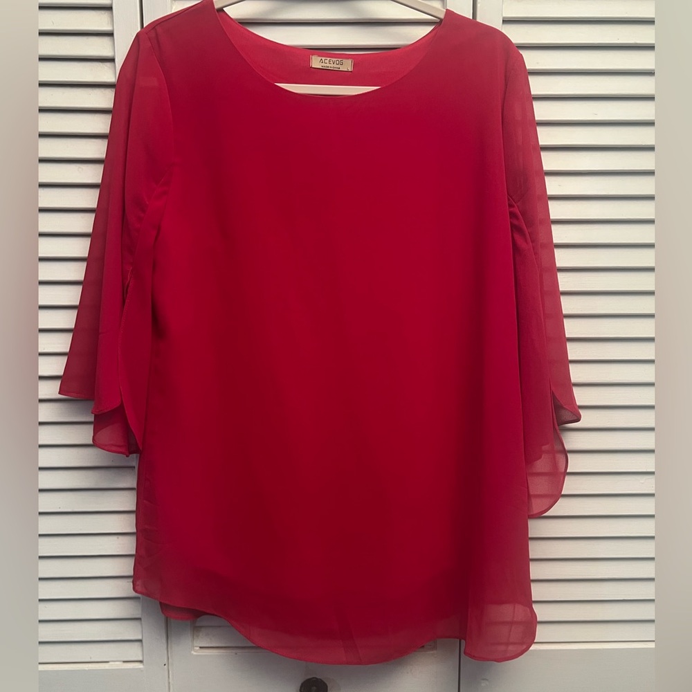 Acevog Women's Red Blouse